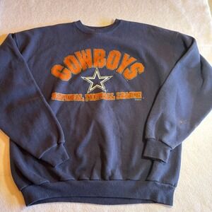 Vintage 90s Dallas Cowboys NFL Football Hanes Sweatshirt Mens‎ XXL Navy